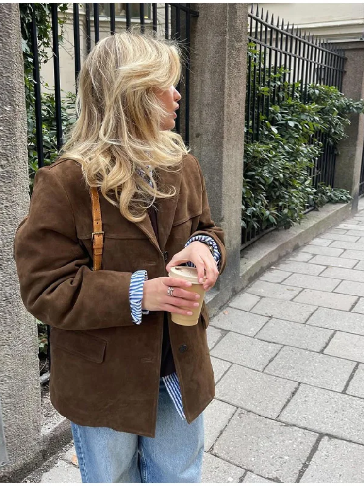 Kvinnors Oversized Trenchcoat med Lång Ärmlängd 8