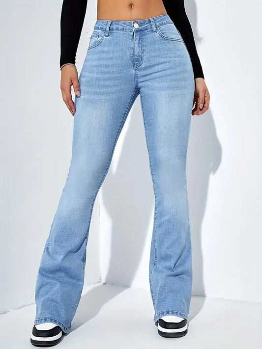 Dam Jeans | Hög Midja | Utsvängda Ben