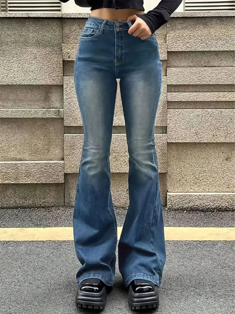Dam Jeans | Hög Midja | Utsvängda Ben