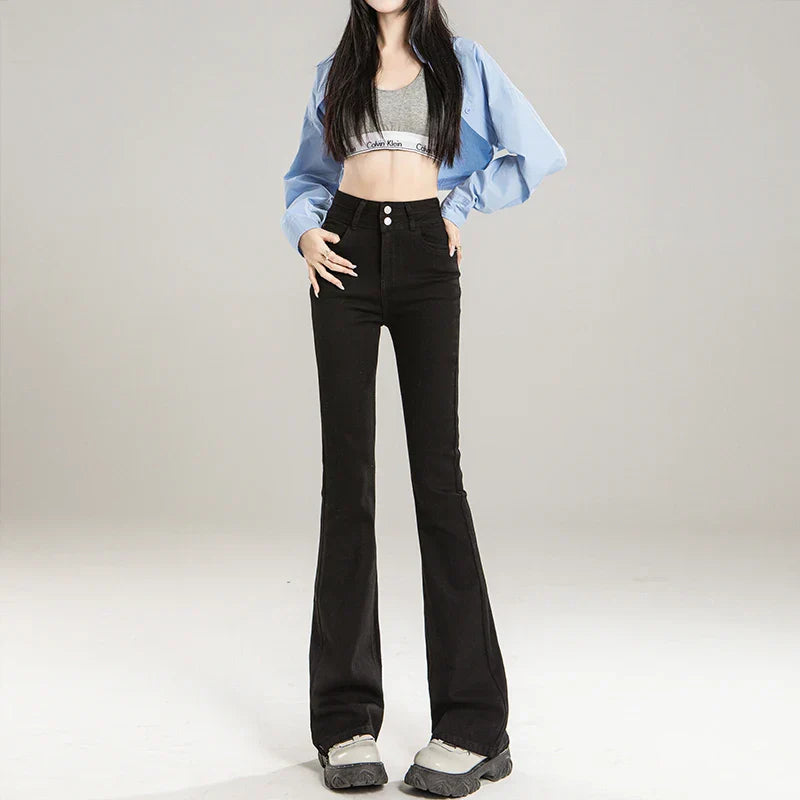 Dam Jeans | Hög Midja | Utsvängda Ben