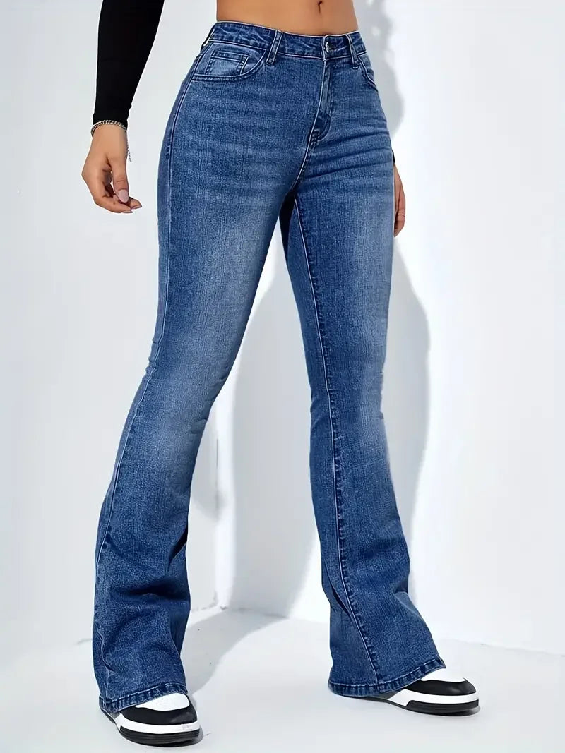 Dam Jeans | Hög Midja | Utsvängda Ben
