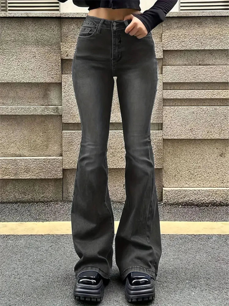 Dam Jeans | Hög Midja | Utsvängda Ben