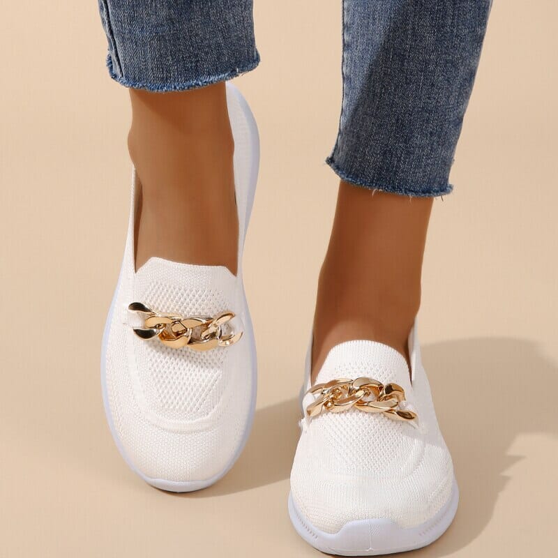 Dam Sneakers med Guldkedjedesign