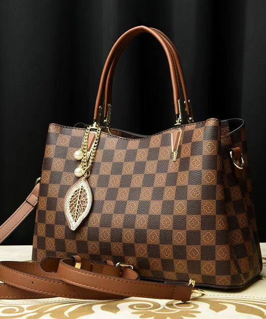 Dam Elegant Läder Tote Handväska med Dragkedja
