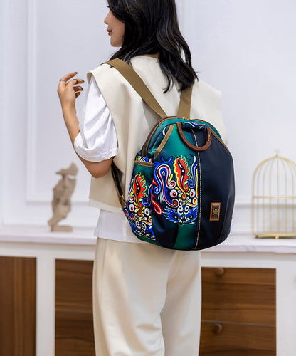 Dam Elegant Nylon Ryggsäck med Inre Fickor och Zip-Up Stängning