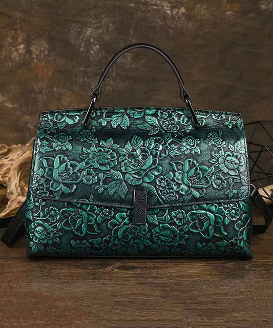 Herr Retro Präglad Kalvläder Messenger Väska med Justerbar Rem
