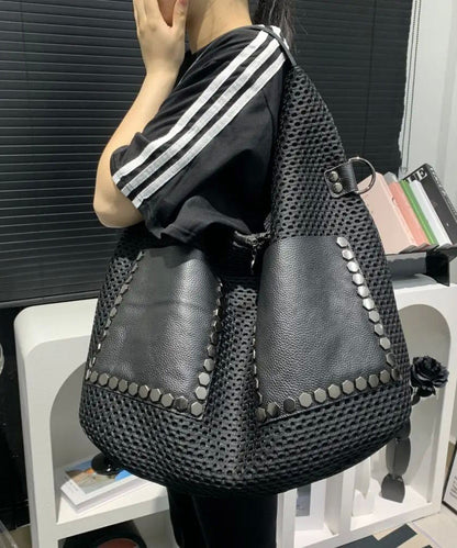 Unisex Trendy Mesh Axelväska med Stor Kapacitet och Inuti Fickor