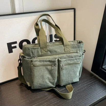 Rymlig tygväska med justerbar rem för kvinnor 5