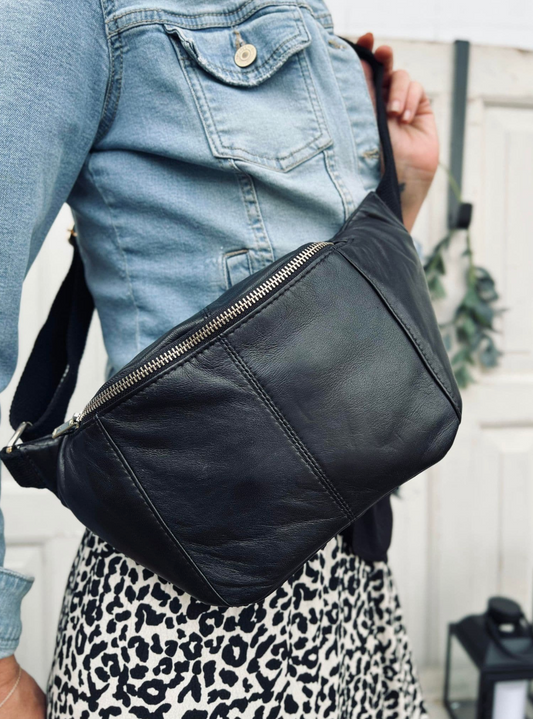 Unisex Klassisk Lammskinn Bumbag med Justerbart Midjeband