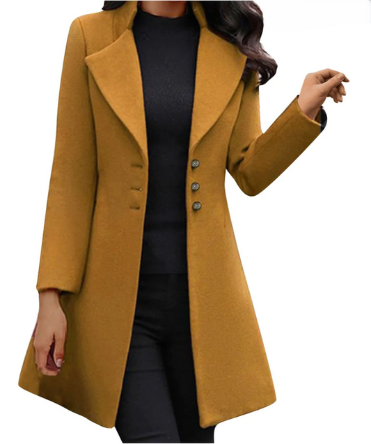 Dam Trenchcoat med Långa Ärmar och Klassisk Silhuett