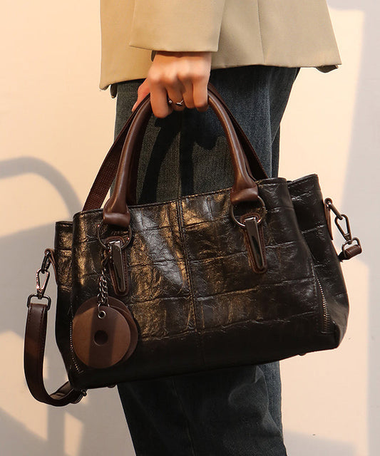 Dam Elegant Faux Läder Messenger Väska med Unik Patchwork Design