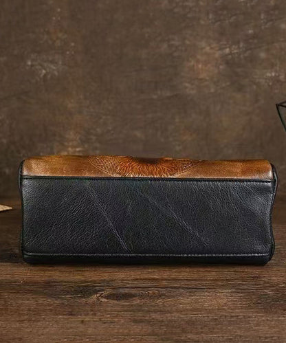 Herrar Elegant Kalvläder Messenger Väska med Djurprägling