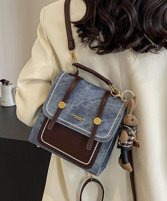Dam Vintage Slitstark Dukväv Messenger Väska med Lapptäckedesign och Justerbar Axelrem