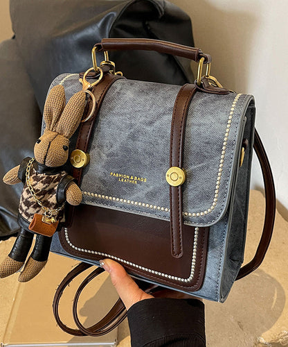 Dam Vintage Slitstark Dukväv Messenger Väska med Lapptäckedesign och Justerbar Axelrem
