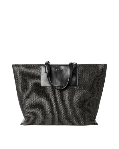 Dam Elegant Flätad Tote Bag med Inre Fickor för Bärbar Dator