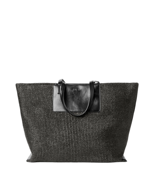 Dam Elegant Flätad Tote Bag med Inre Fickor för Bärbar Dator