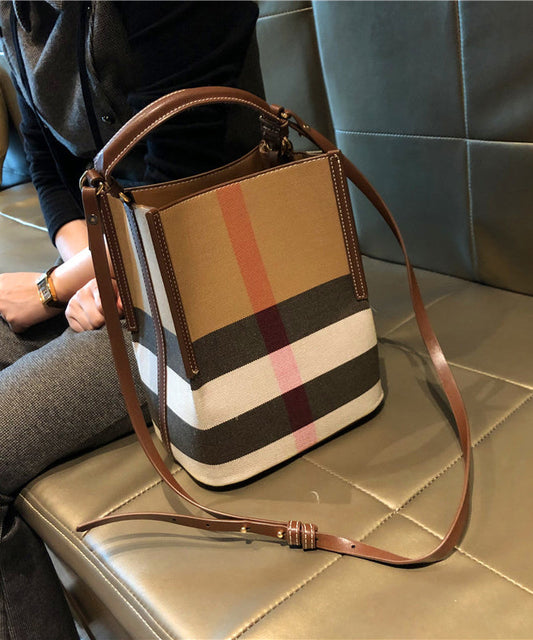 Kvinnor Mångsidig Faux Läder Messenger Väska med Rutig Design