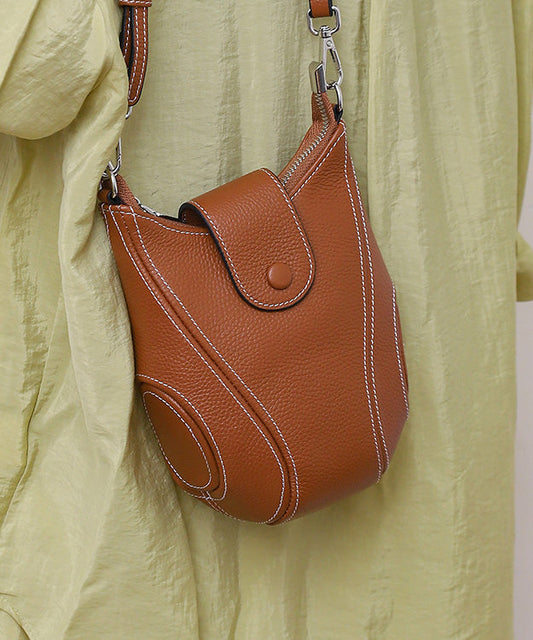 Kvinnor Elegant Kalvläder Messenger Väska med Justerbar Rem