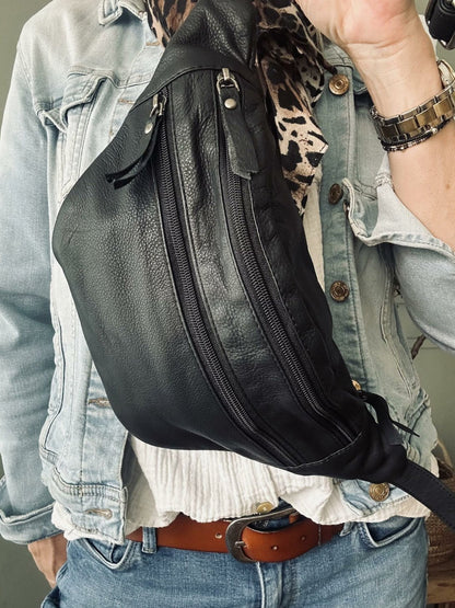 Damens Praktiska Läder Bumbag med Justerbar Rem