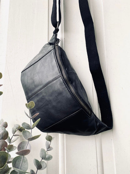 Unisex Klassisk Lammskinn Bumbag med Justerbart Midjeband