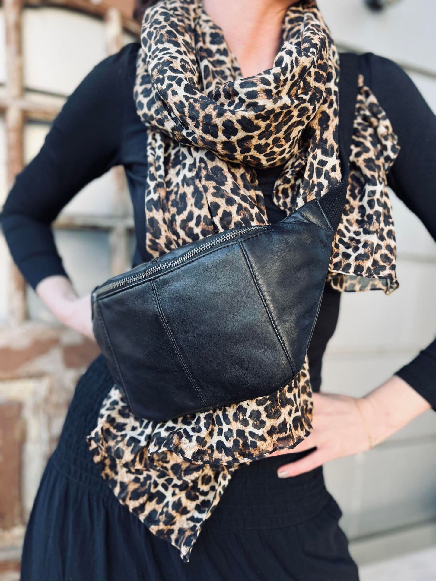 Unisex Klassisk Lammskinn Bumbag med Justerbart Midjeband