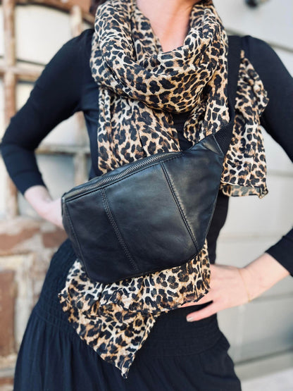Unisex Klassisk Lammskinn Bumbag med Justerbart Midjeband