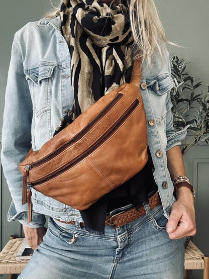 Unisex Cool Leather Bumbag with Adjustable Strap