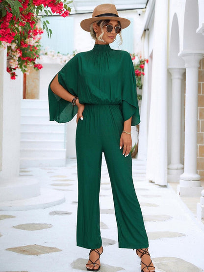 Dam Jumpsuit | Hög Krage | Elastisk Midja
