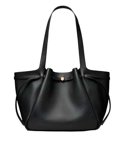 Dam Elegant Mjuk Läder Tote med Djup Dragkedja